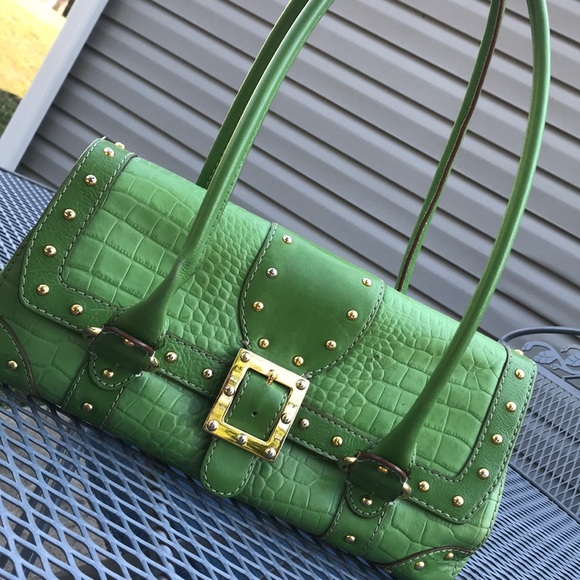 Michael Kors Handbags - Donating soon‼️ Michael Kors Green Leather Purse